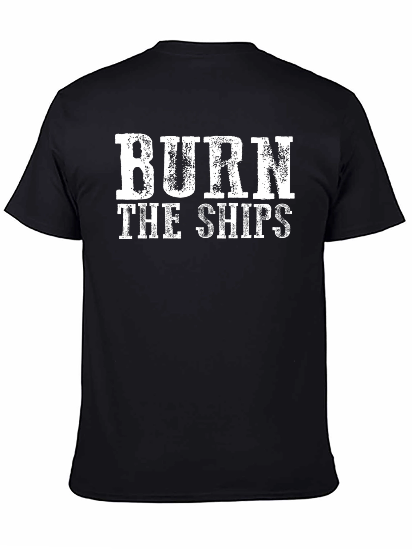 Burn the Ships Graphic Tee - Black Crew Neck Shirt