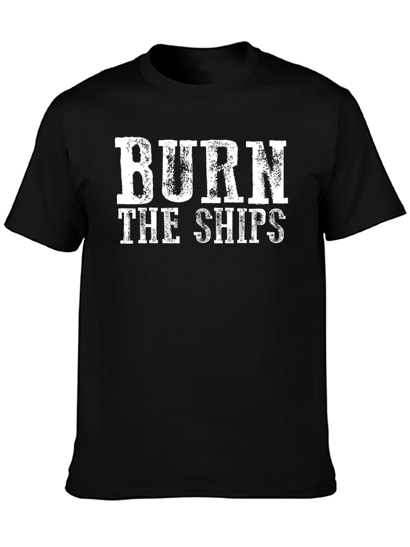 Burn the Ships Graphic Tee - Black Crew Neck Shirt
