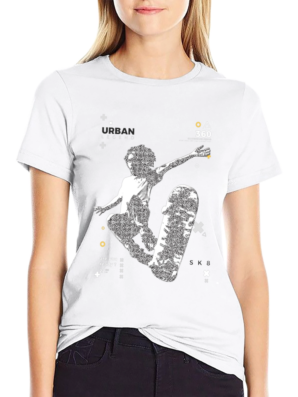 Urban Legend Skateboarder Graphic Tee - Black