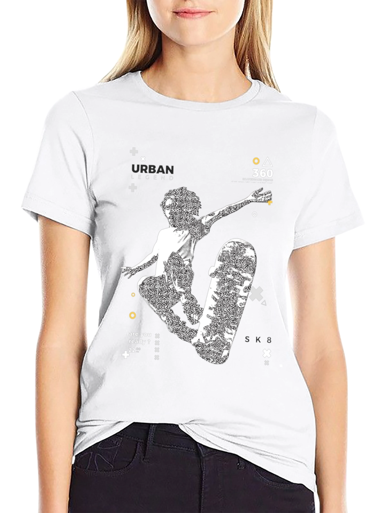 Urban Legend Skateboarder Graphic Tee - Black