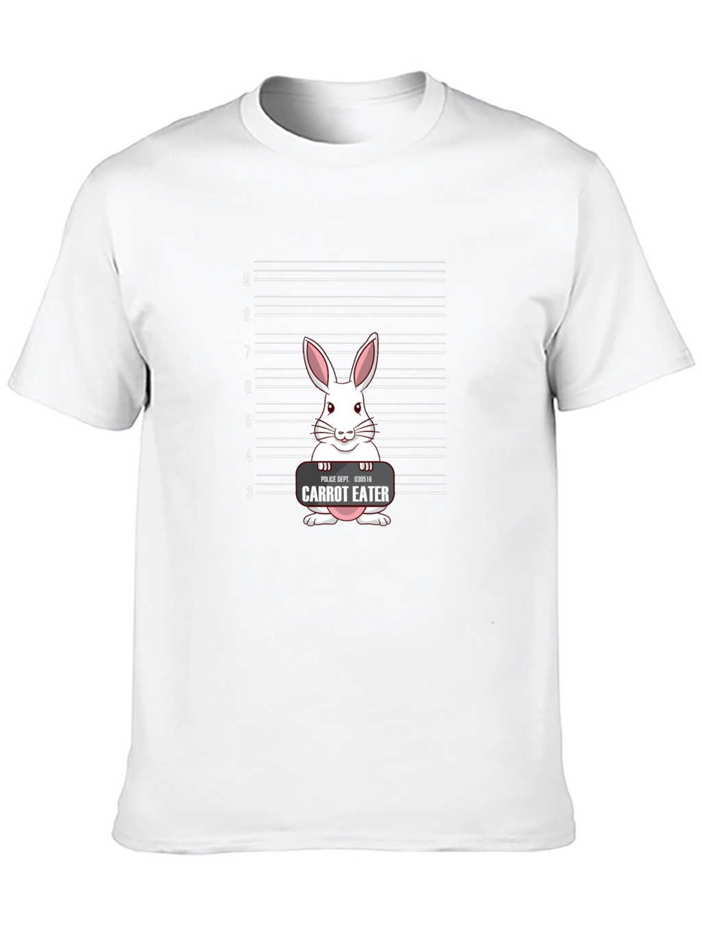 Carrot Eater Bunny Mugshot Graphic T-Shirt