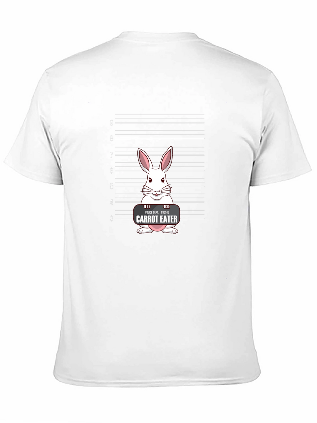 Carrot Eater Bunny Mugshot Graphic T-Shirt
