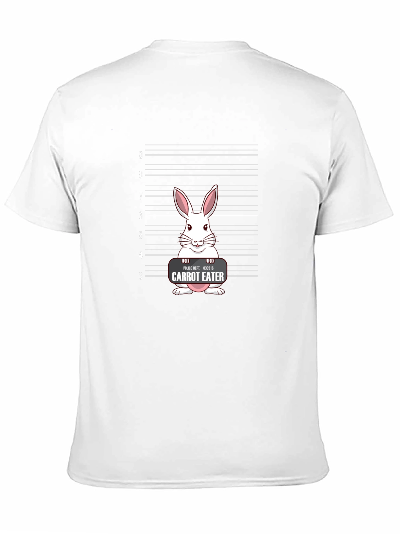 Carrot Eater Bunny Mugshot Graphic T-Shirt