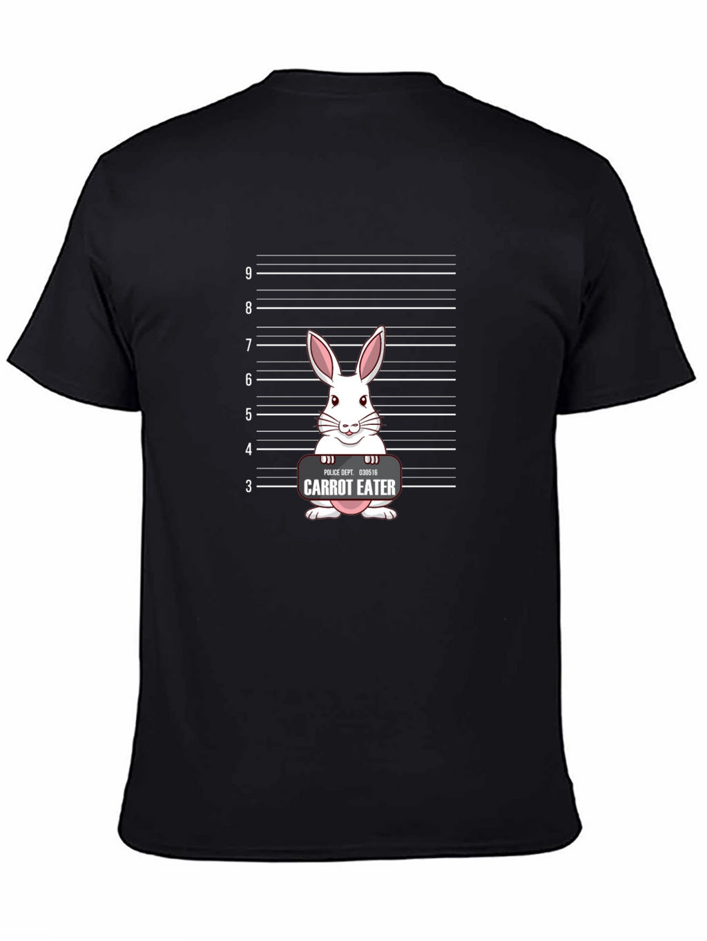 Carrot Eater Bunny Mugshot Graphic T-Shirt