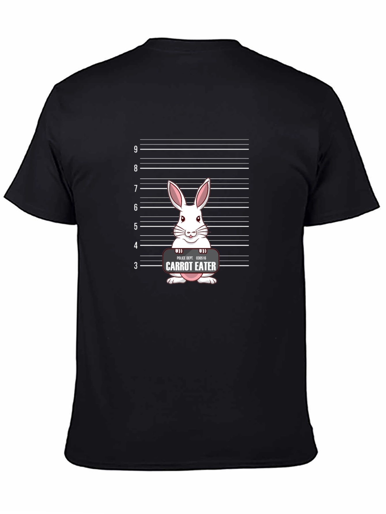 Carrot Eater Bunny Mugshot Graphic T-Shirt