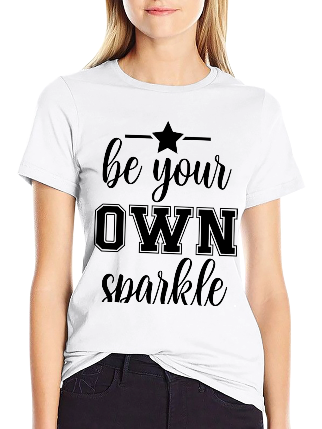 Be Your Own Sparkle Graphic Tee - Stylish Black T-Shirt