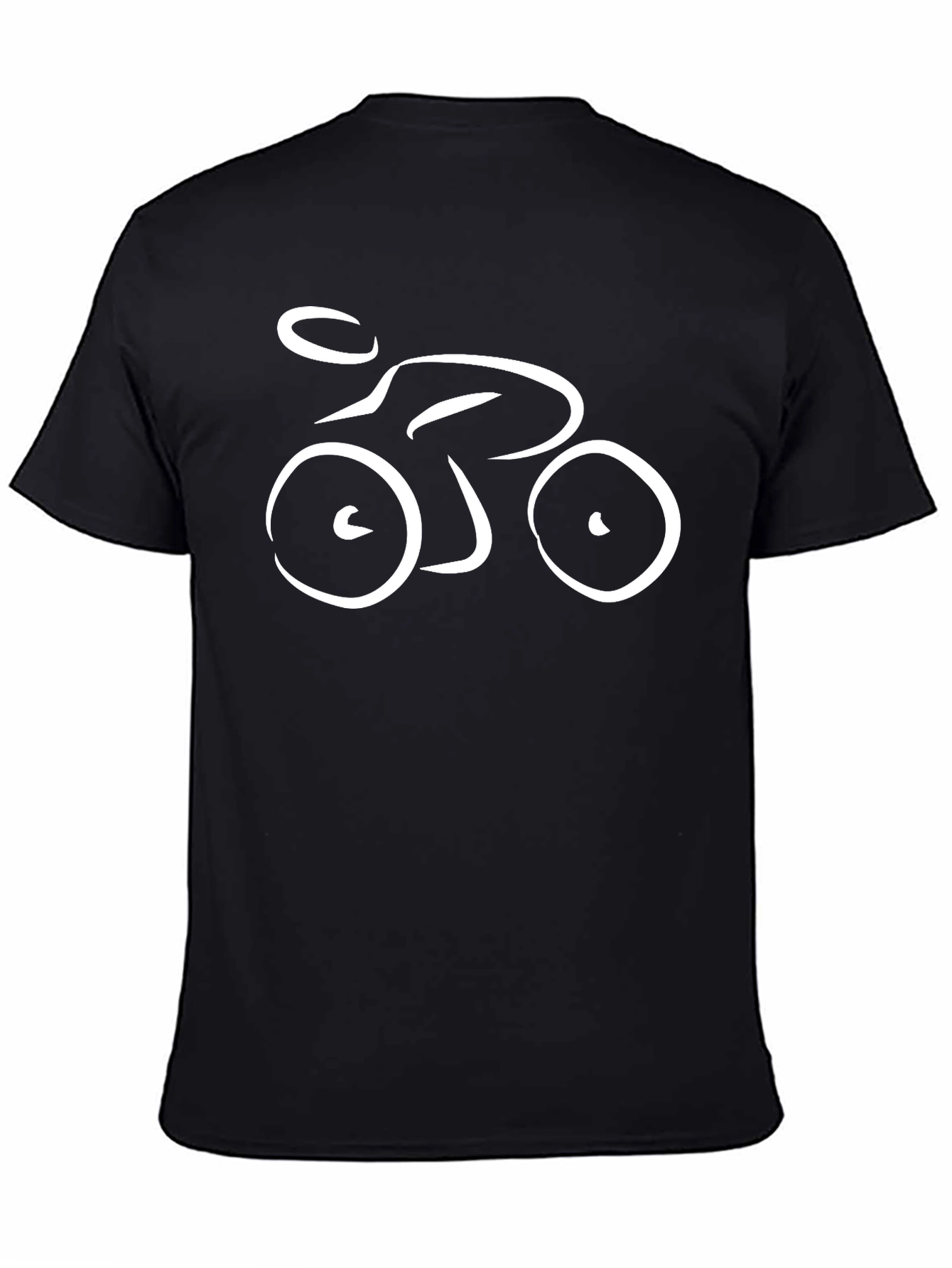 Abstract Bike Graphic Tee - Black Casual T-Shirt