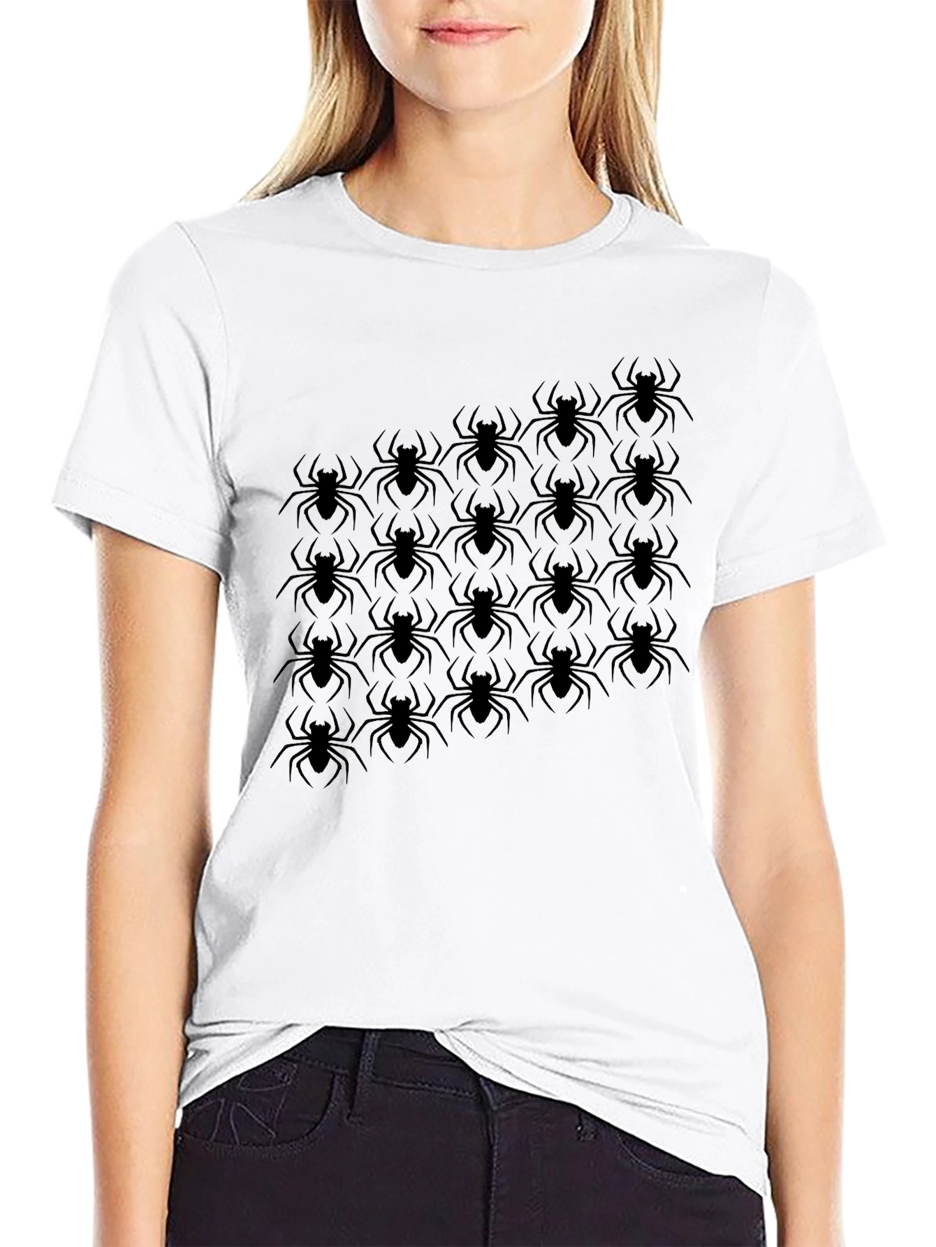 Spider Graphic Tee - Black Short Sleeve Cotton T-Shirt