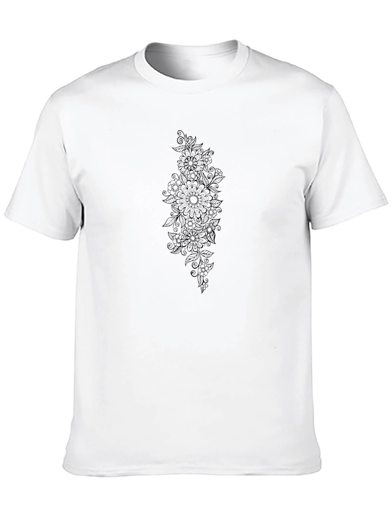 Black Floral Graphic Tee - Stylish Comfort