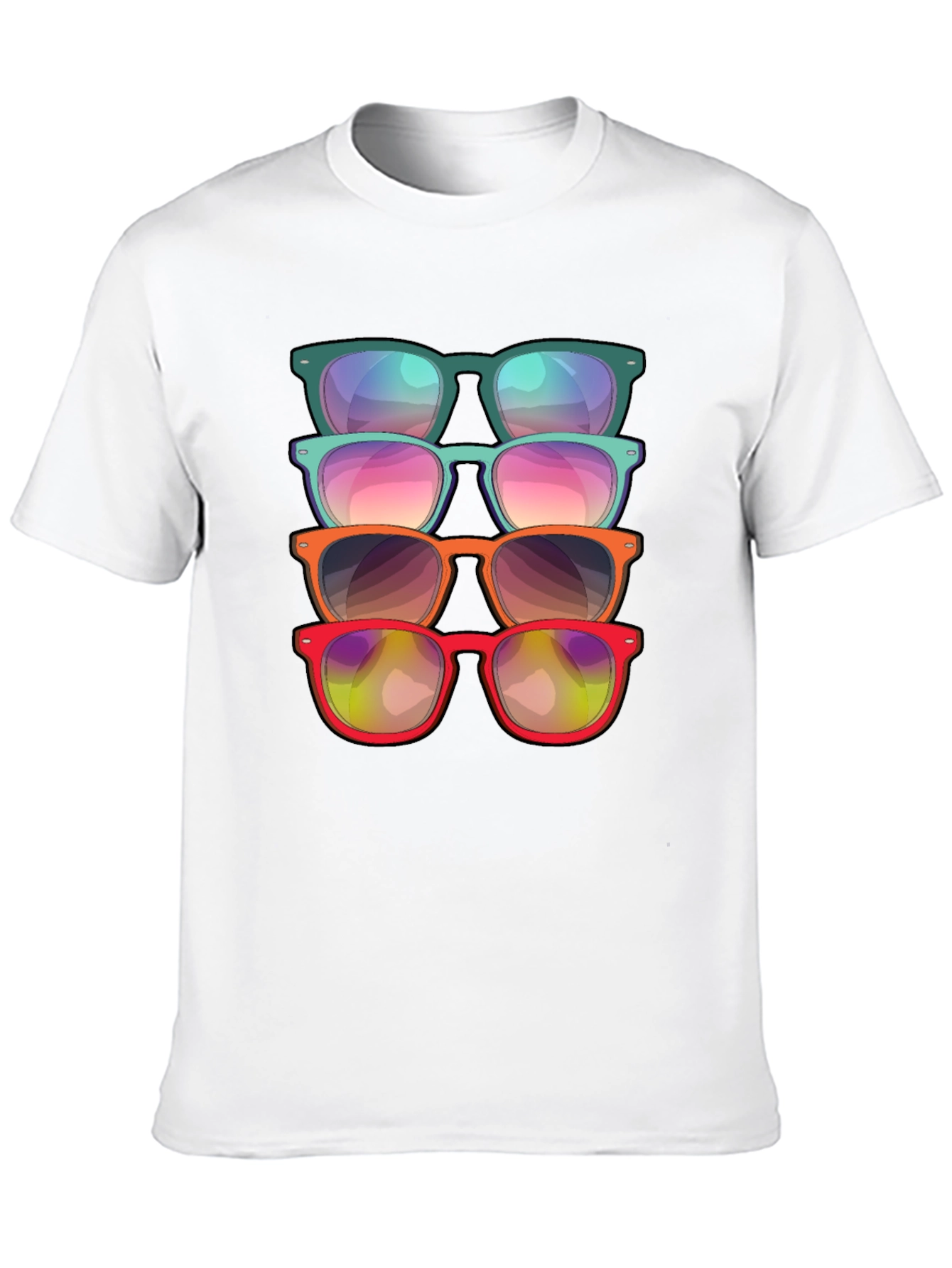 Sunglasses Stack Graphic Tee - Cool Casual Style