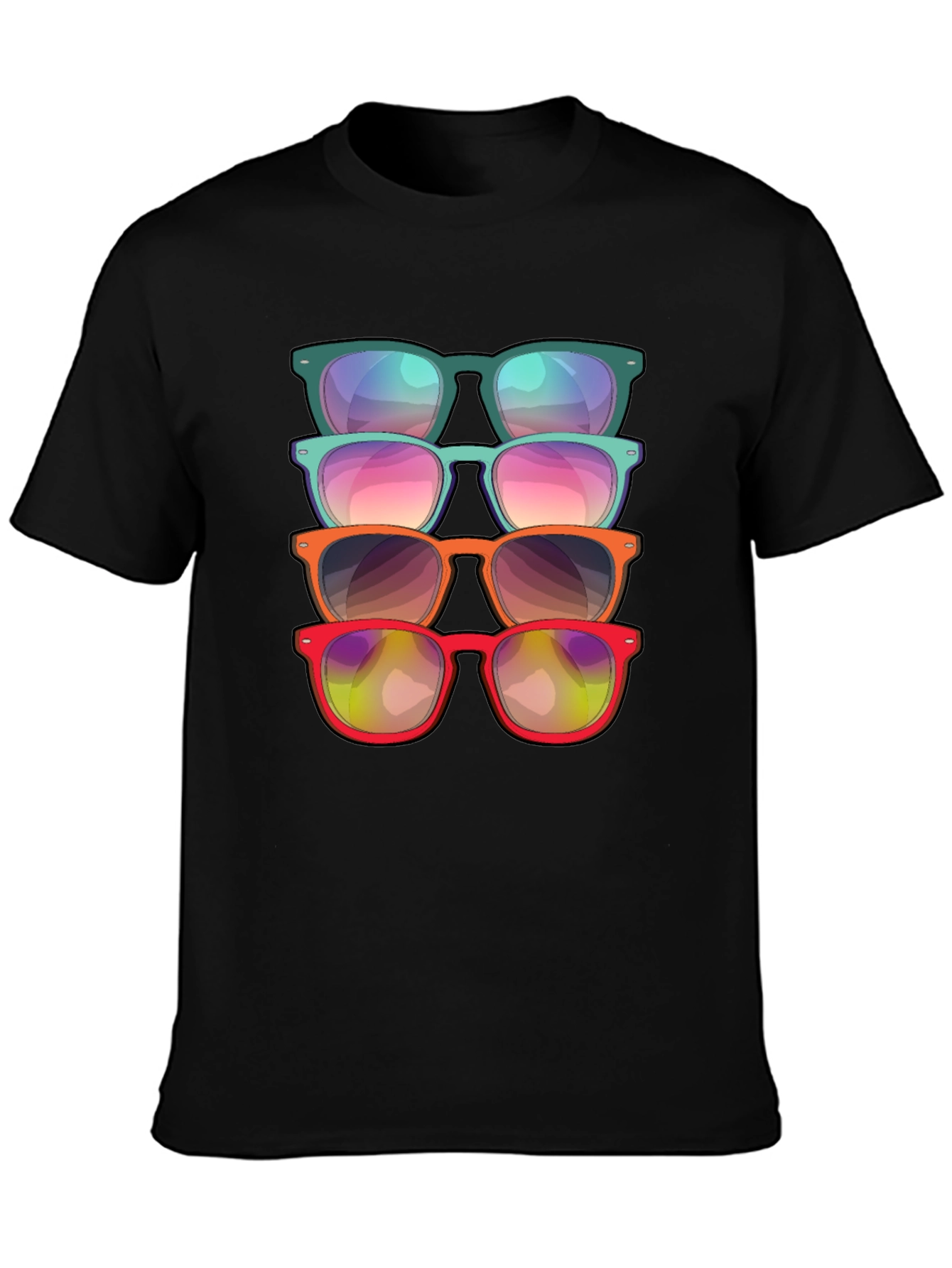 Sunglasses Stack Graphic Tee - Cool Casual Style