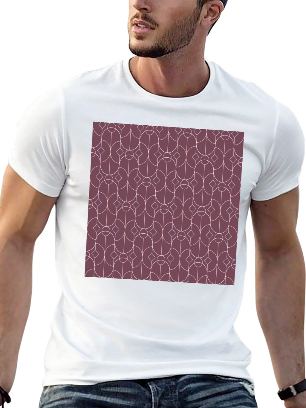 Geometric Pattern Graphic Tee - Modern Style