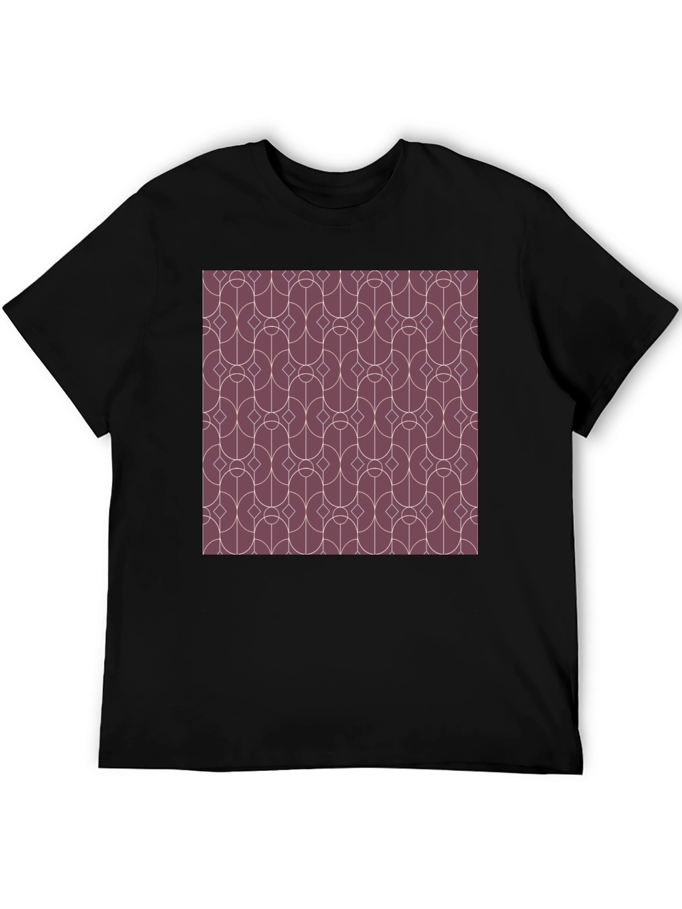 Geometric Pattern Graphic Tee - Modern Style