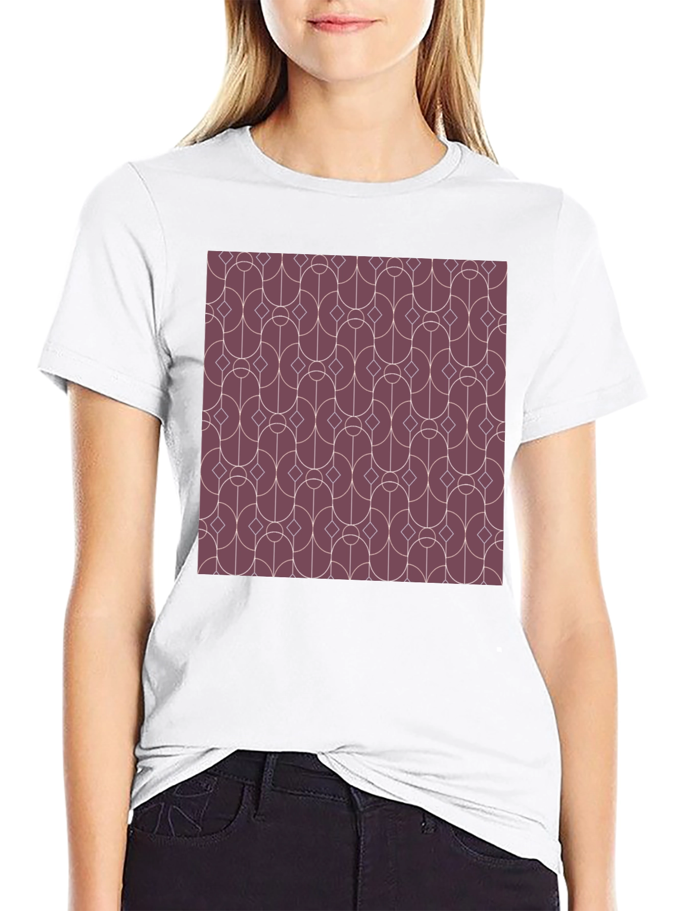 Geometric Pattern Graphic Tee - Modern Style