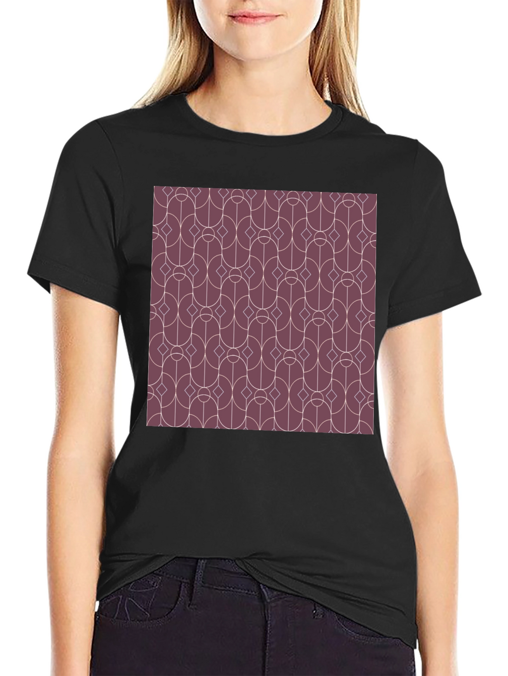 Geometric Pattern Graphic Tee - Modern Style