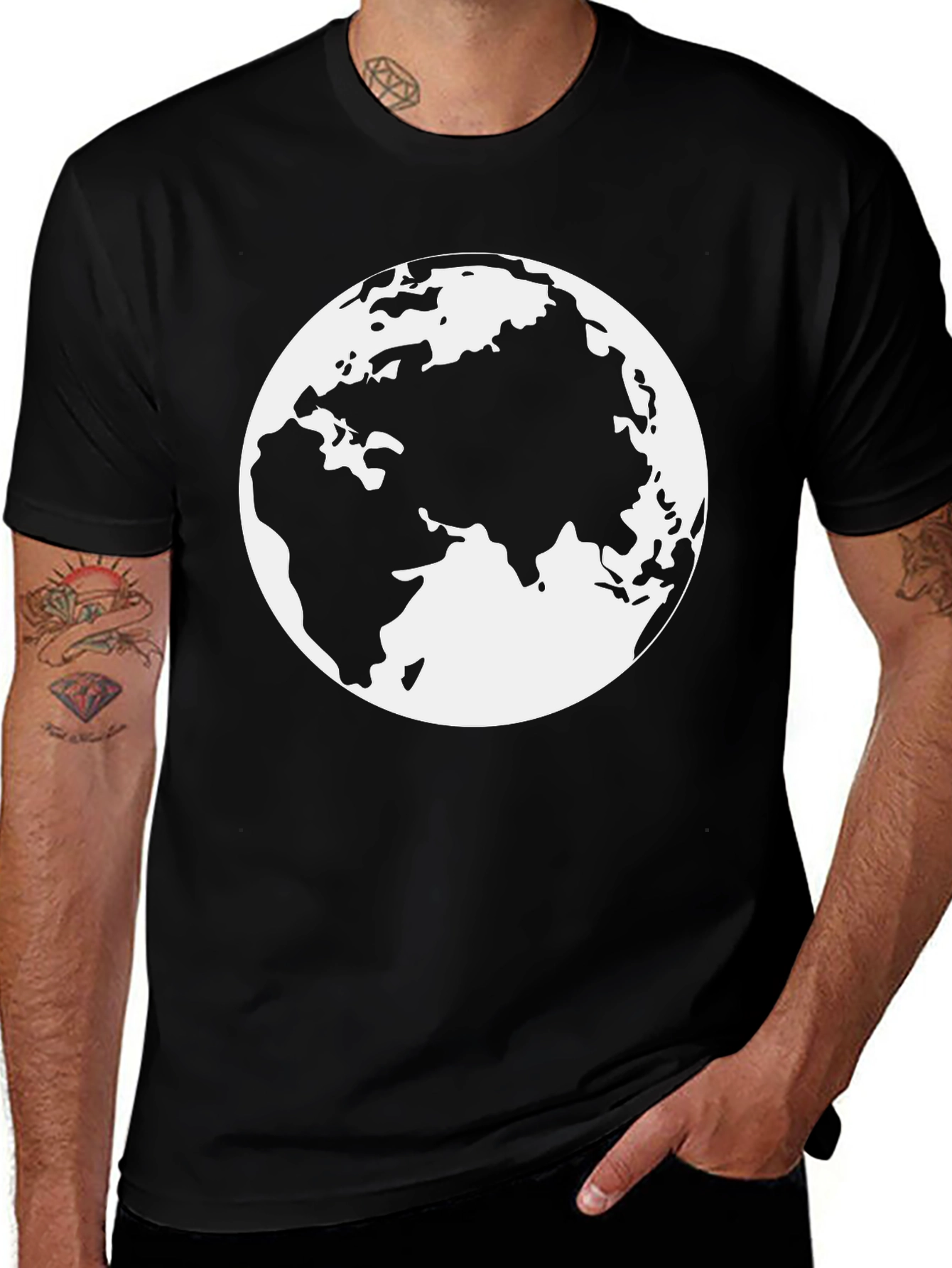 Earth Graphic Tee - Modern Globe Print Shirt