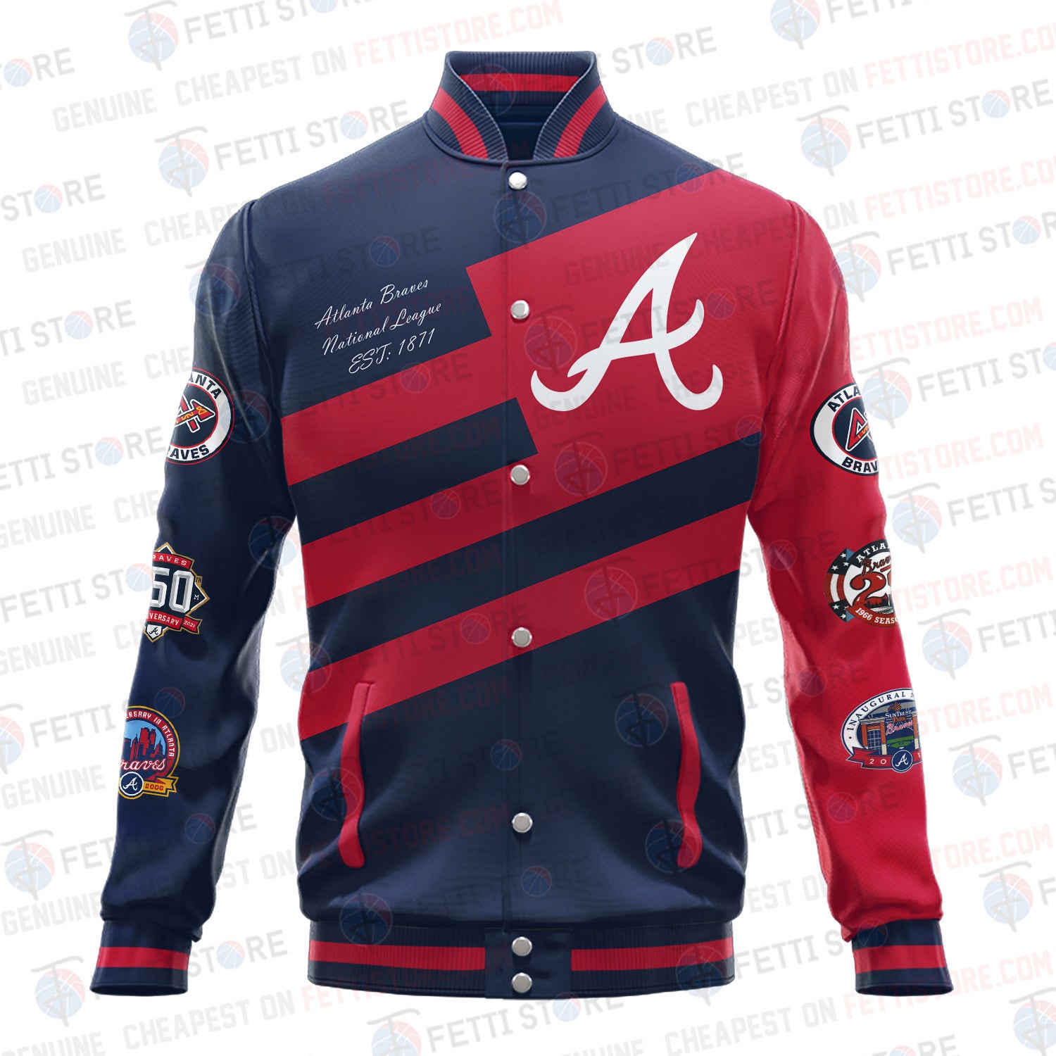 Atlanta Braves American League Baseball Varsity Jacket SH1 - All-Over-Printed Jacket