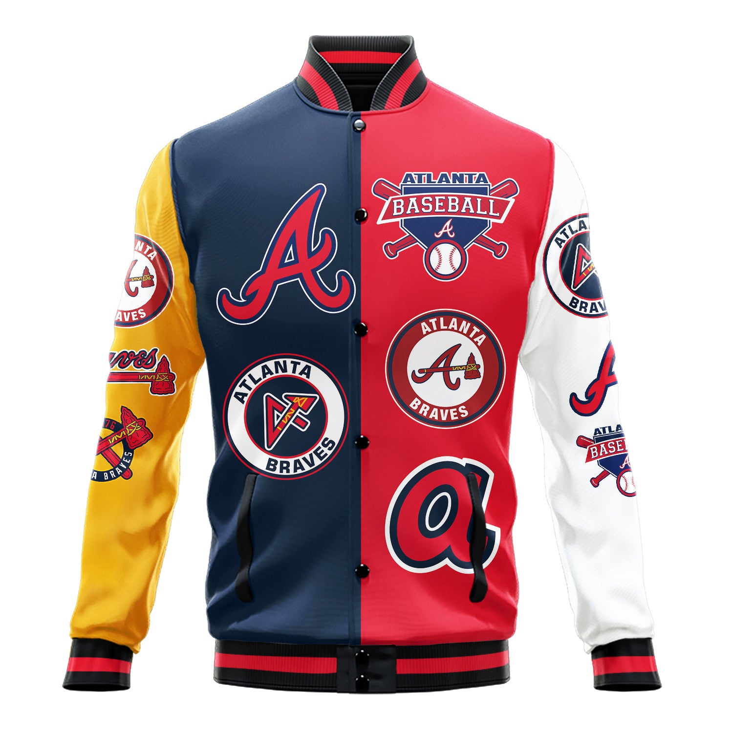 Atlanta Braves Major League Baseball Varsity Jacket STM V3 - All-Over-Printed Jacket