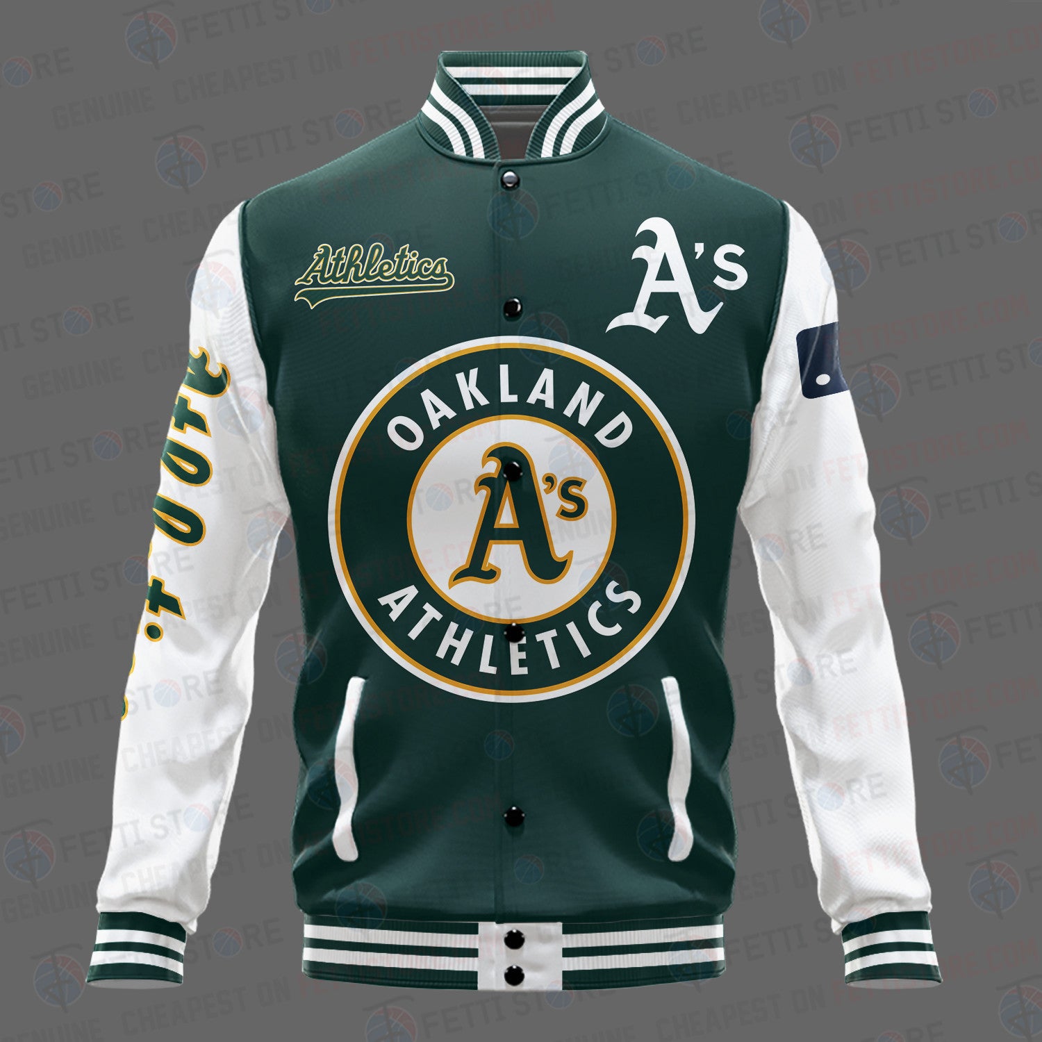 Oakland Athletics Major League Baseball AOP Varsity Jacket STM - All-Over-Printed Jacket