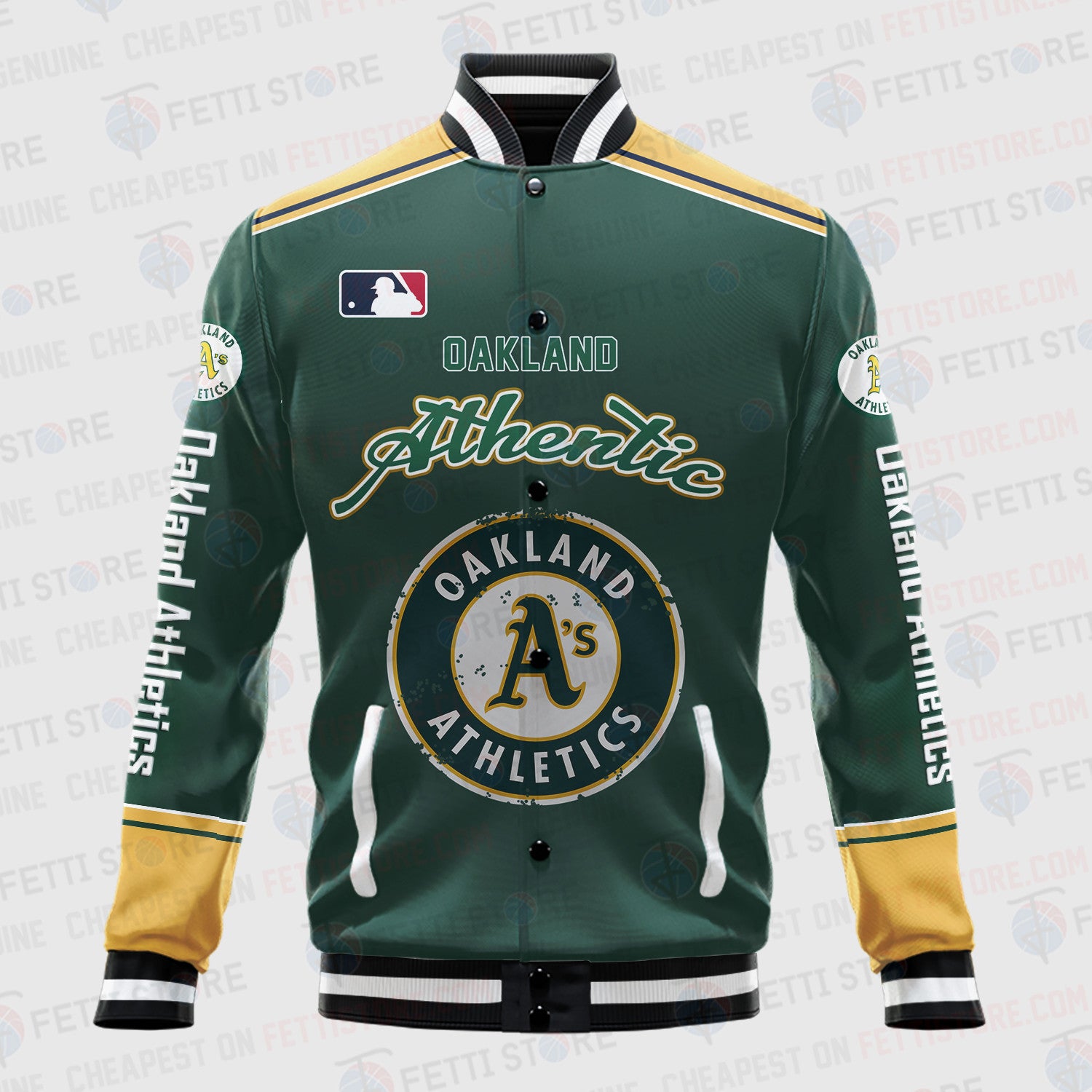 Oakland Athletics - Major League Baseball AOP Varsity Jacket V5 - All-Over-Printed Jacket