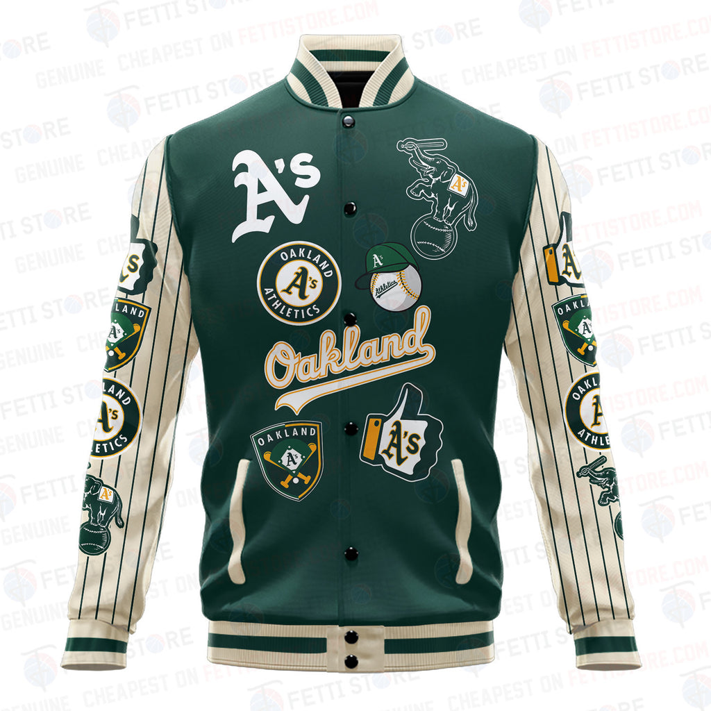Oakland Athletics - Major League Baseball AOP Varsity Jacket V6 - All-Over-Printed Jacket