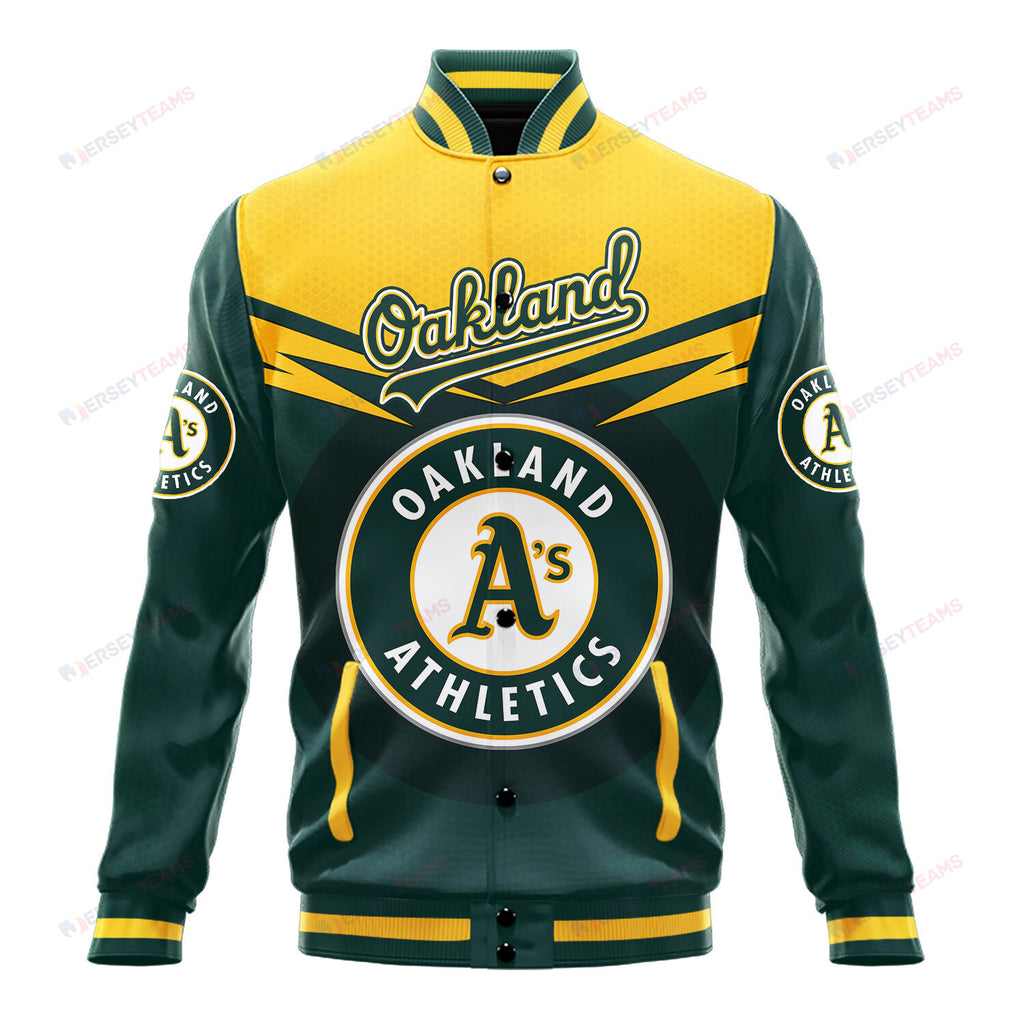 Oakland Athletics - Major League Baseball AOP Varsity Jacket V7 - All-Over-Printed Jacket