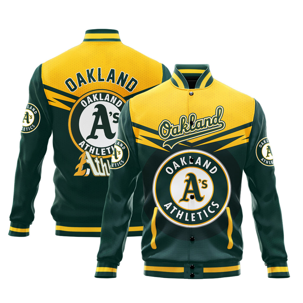 Oakland Athletics - Major League Baseball AOP Varsity Jacket V7 - All-Over-Printed Jacket