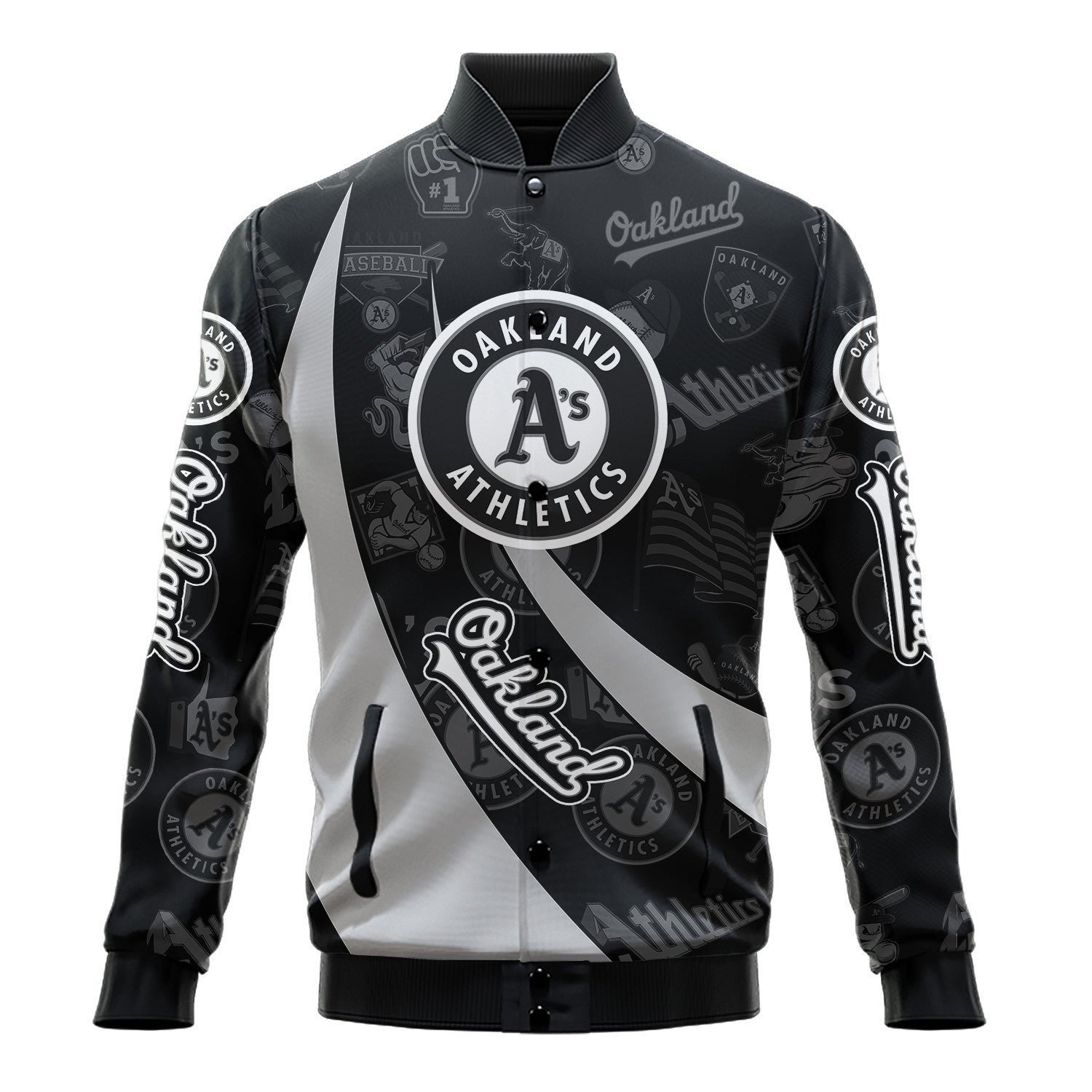 Oakland Athletics - Major League Baseball AOP Varsity Jacket V3 - All-Over-Printed Jacket