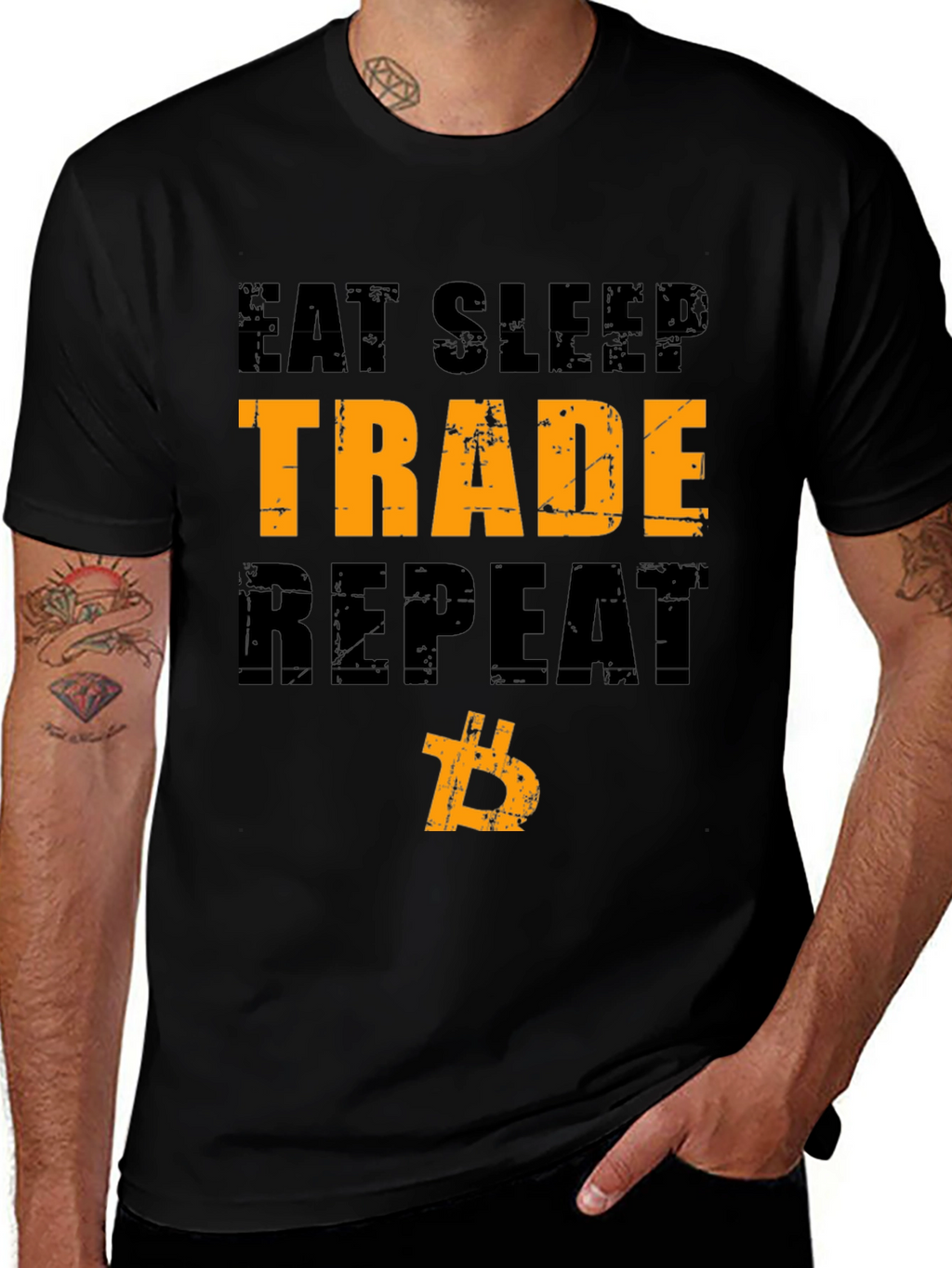 Eat Sleep Trade Repeat Bitcoin T-Shirt