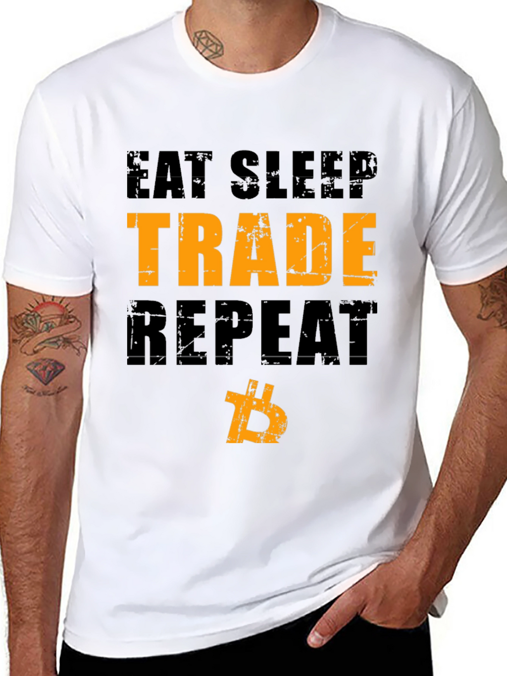 Eat Sleep Trade Repeat Bitcoin T-Shirt