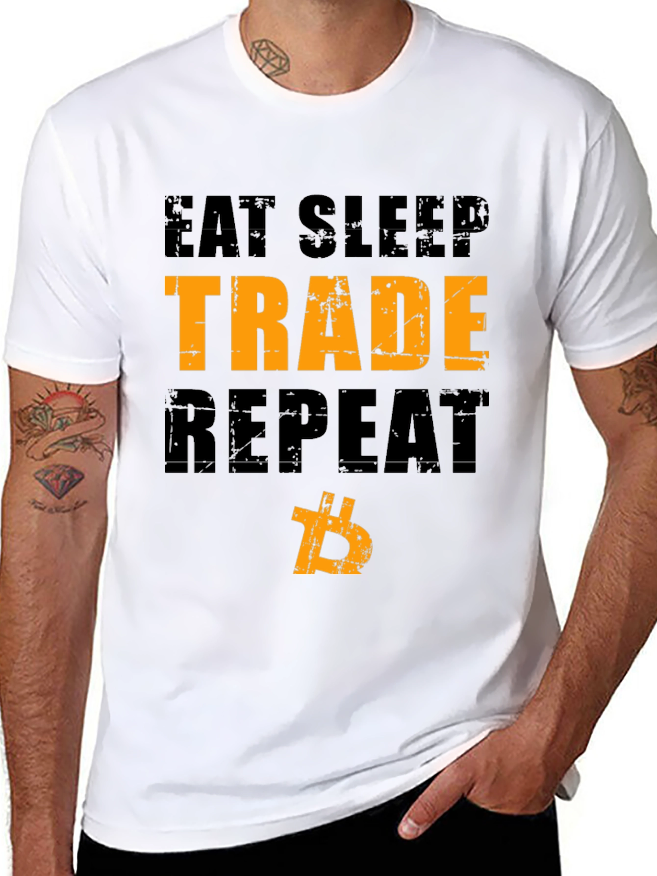 Eat Sleep Trade Repeat Bitcoin T-Shirt