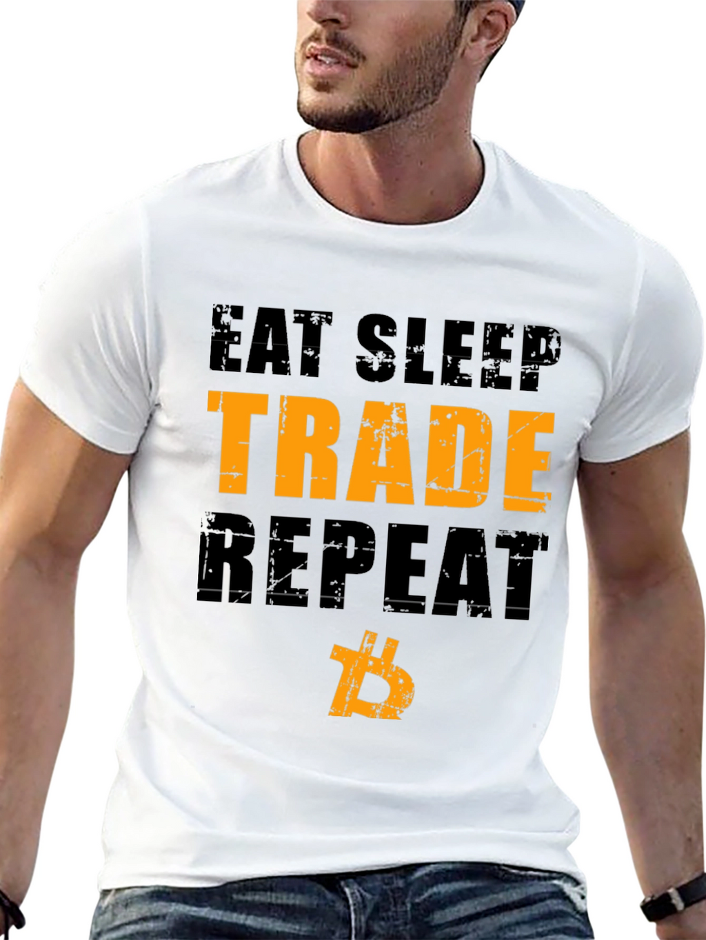 Eat Sleep Trade Repeat Bitcoin T-Shirt