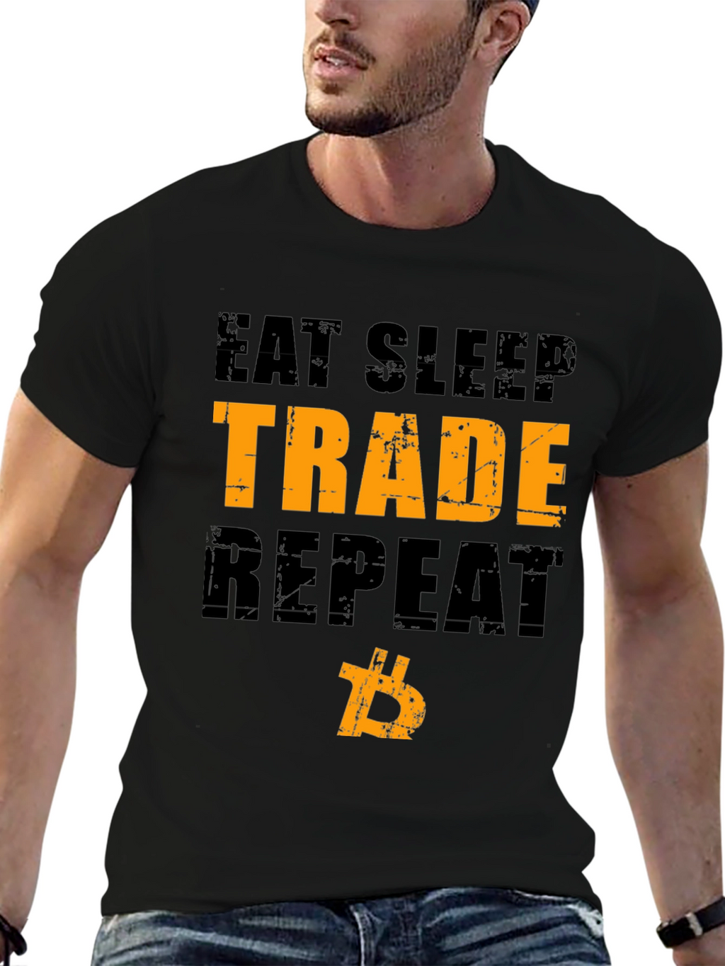 Eat Sleep Trade Repeat Bitcoin T-Shirt