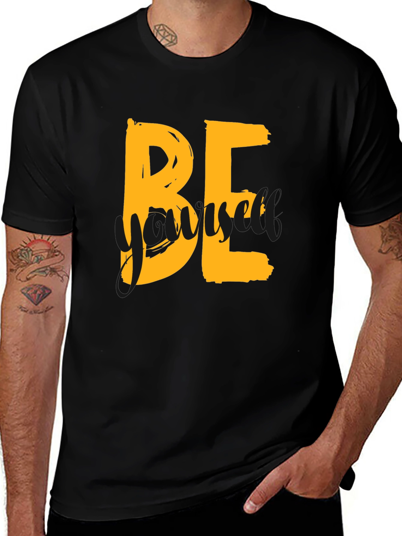 Be Yourself Graphic Tee - Trendy Black T-Shirt