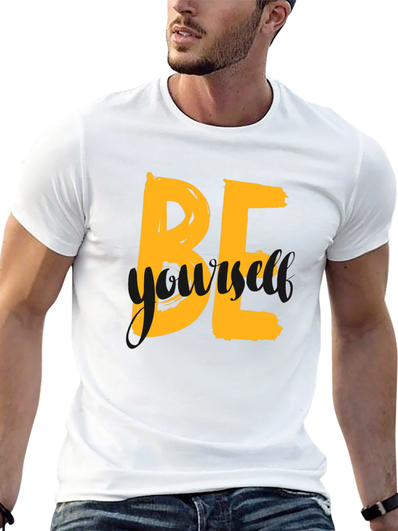 Be Yourself Graphic Tee - Trendy Black T-Shirt