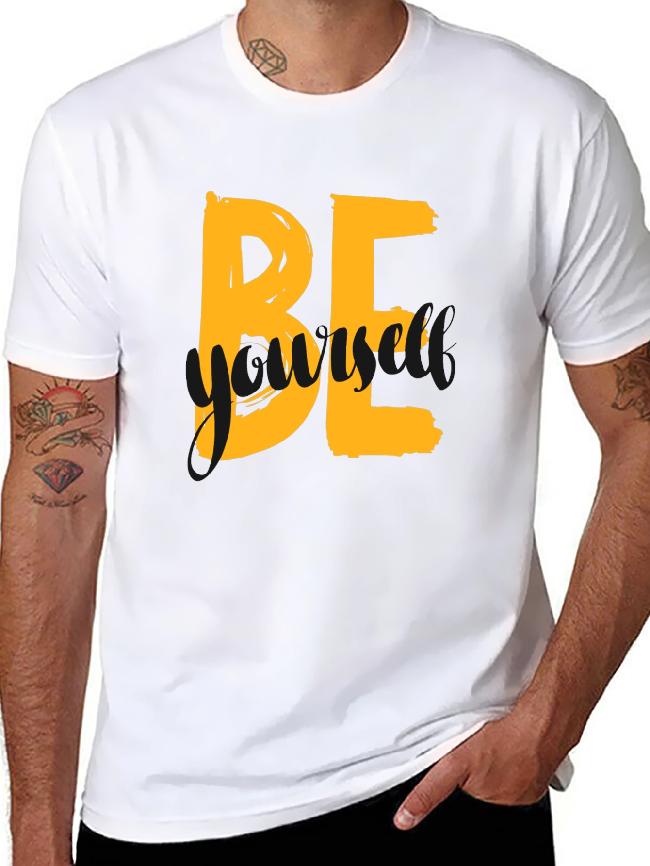 Be Yourself Graphic Tee - Trendy Black T-Shirt