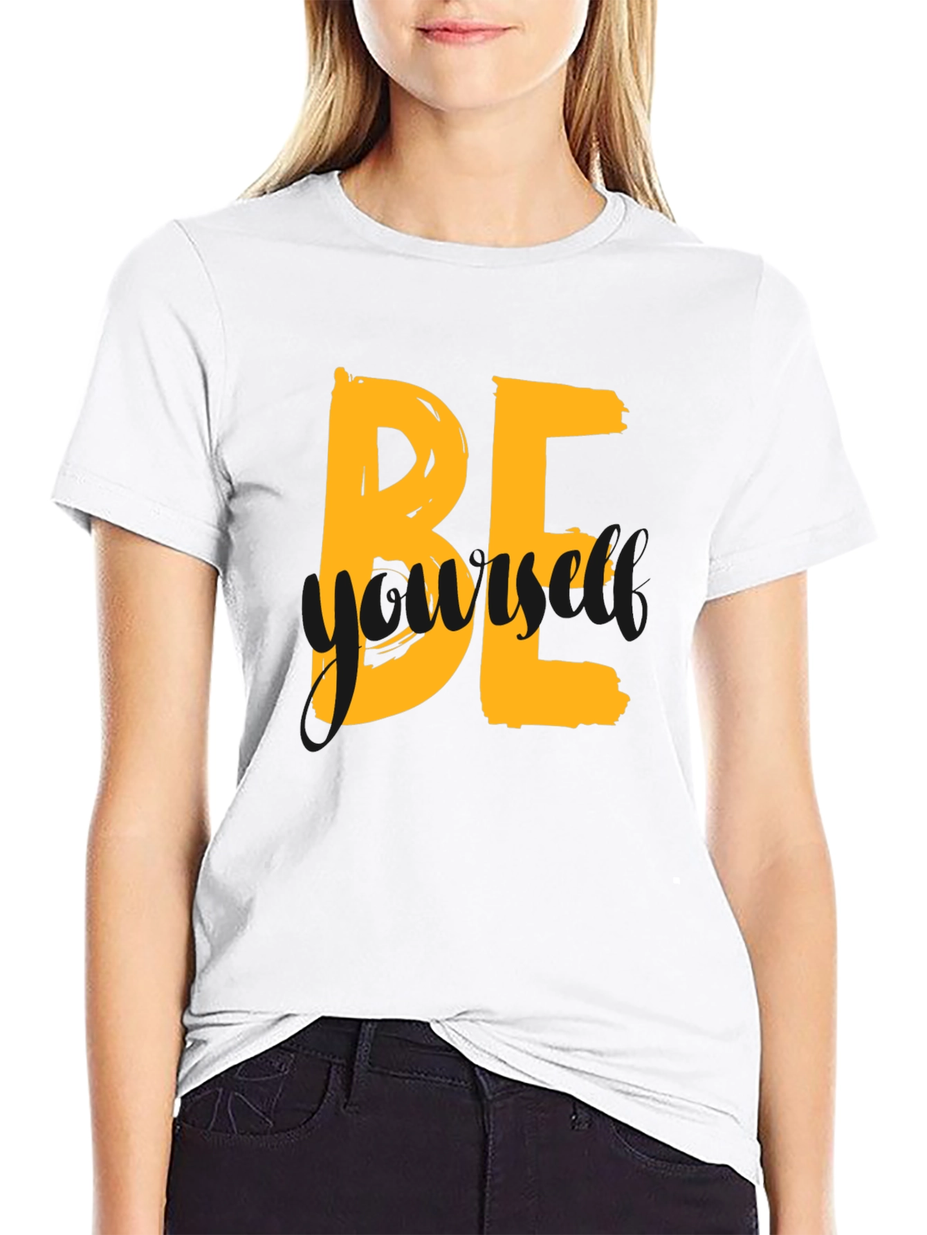 Be Yourself Graphic Tee - Trendy Black T-Shirt