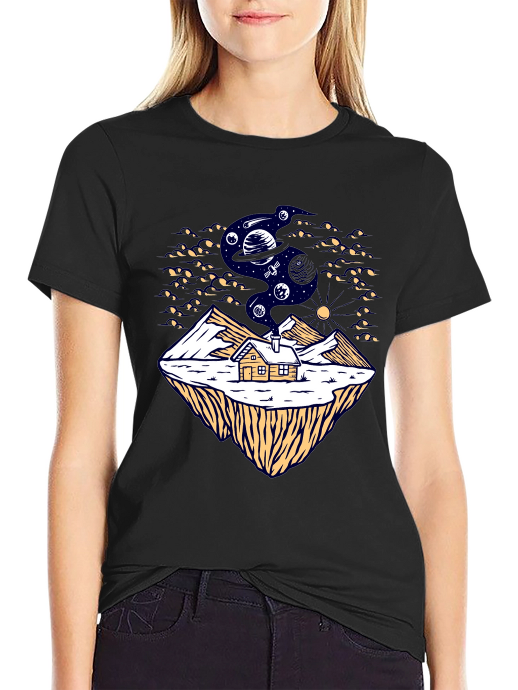 Cosmic Cabin Black T-Shirt