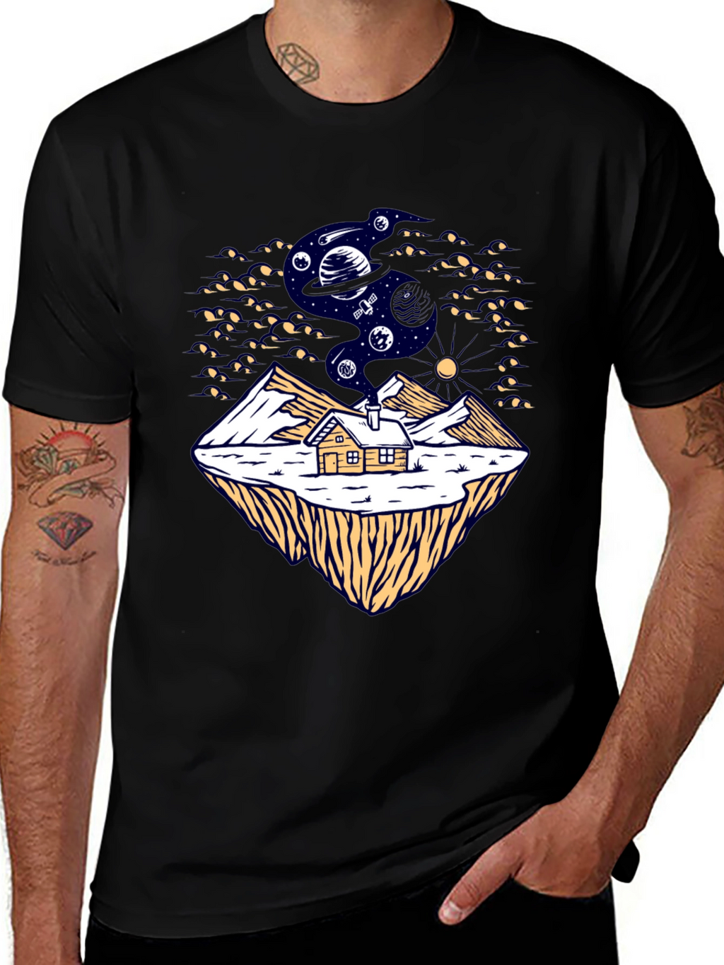 Cosmic Cabin Black T-Shirt