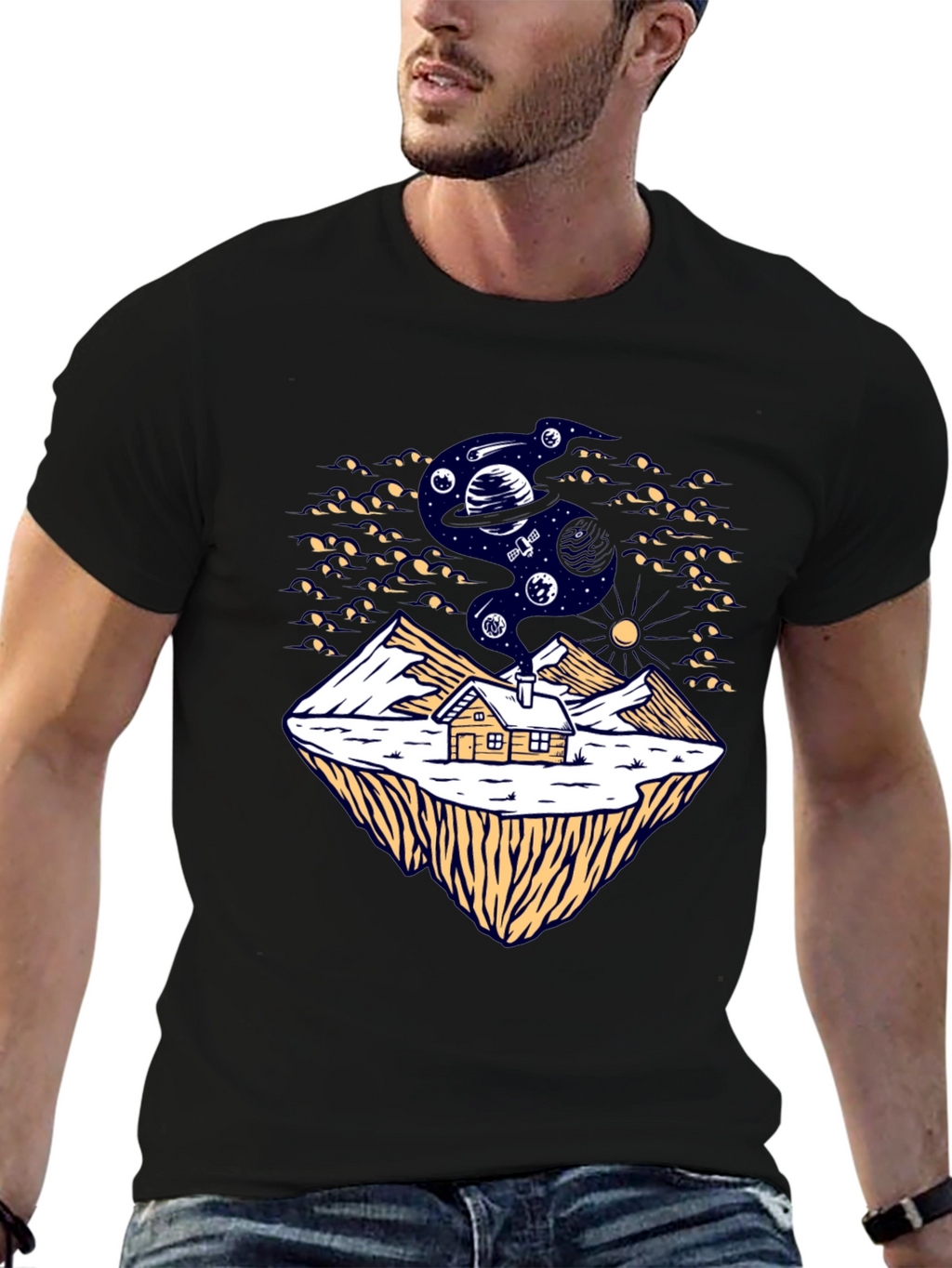 Cosmic Cabin Black T-Shirt