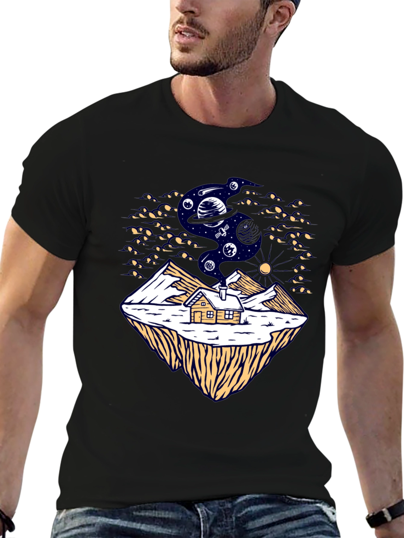 Cosmic Cabin Black T-Shirt