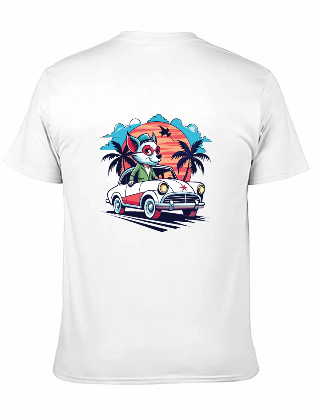 Cool Cartoon Fox Car T-Shirt