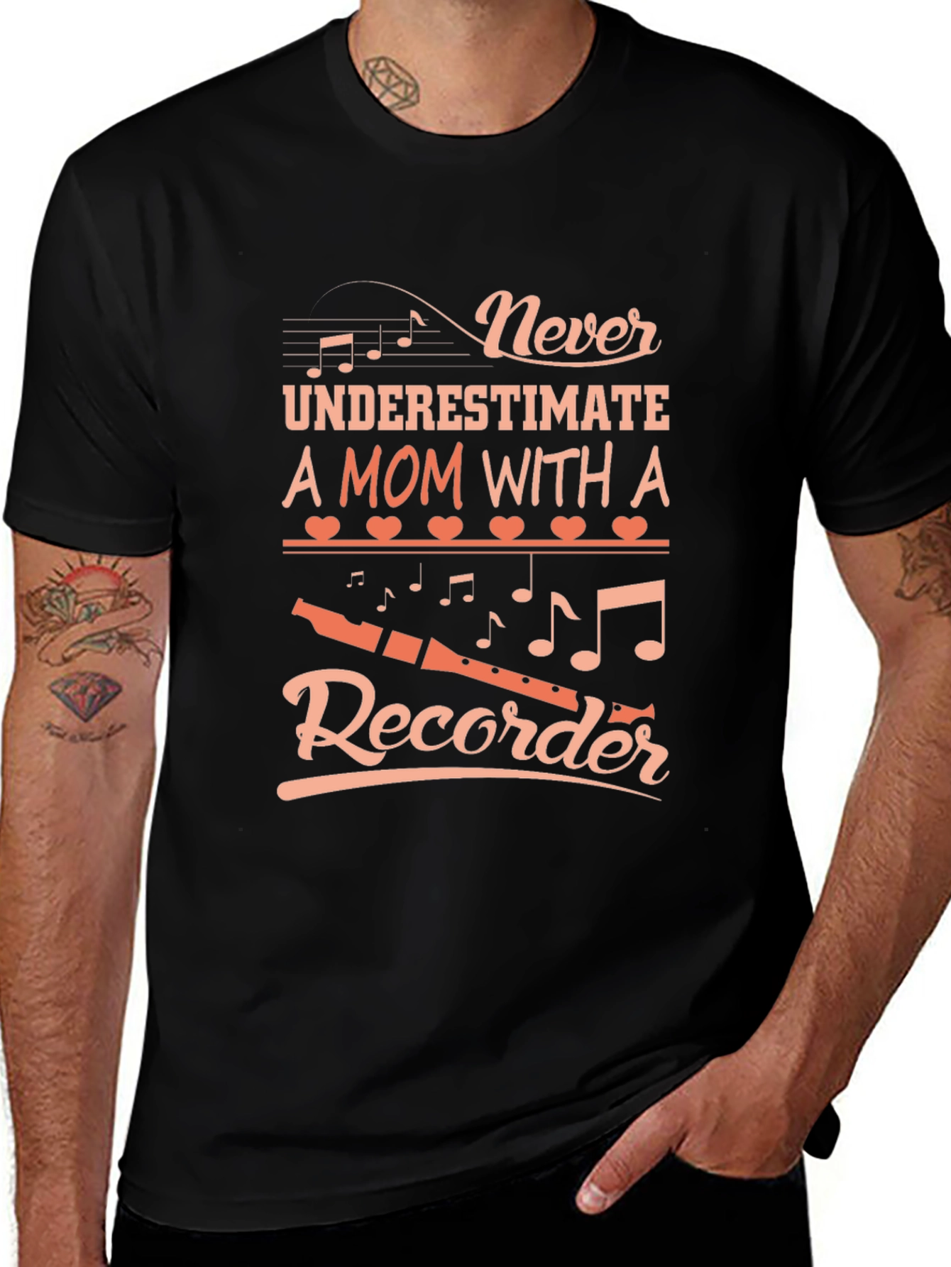 Never Underestimate Mom Recorder Graphic Tee