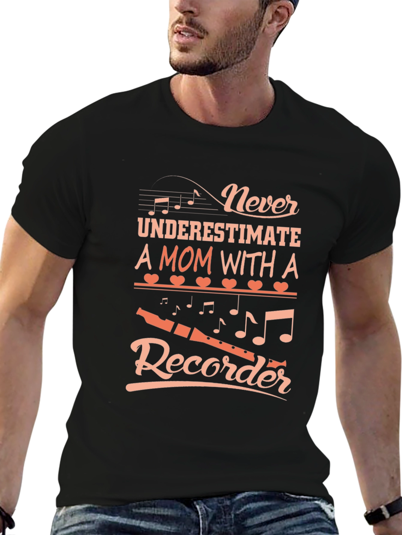 Never Underestimate Mom Recorder Graphic Tee