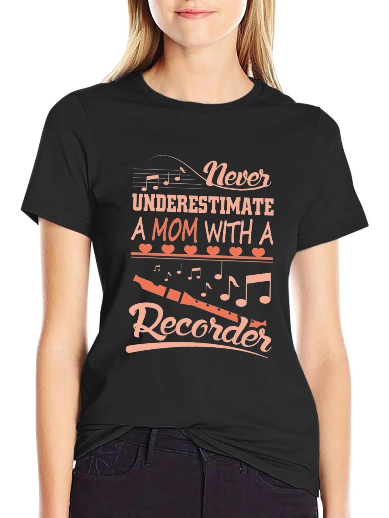 Never Underestimate Mom Recorder Graphic Tee