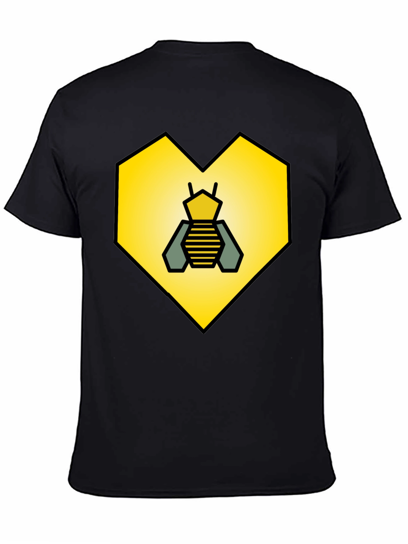 Bee Heart Graphic Tee - Black Cotton Blend Shirt