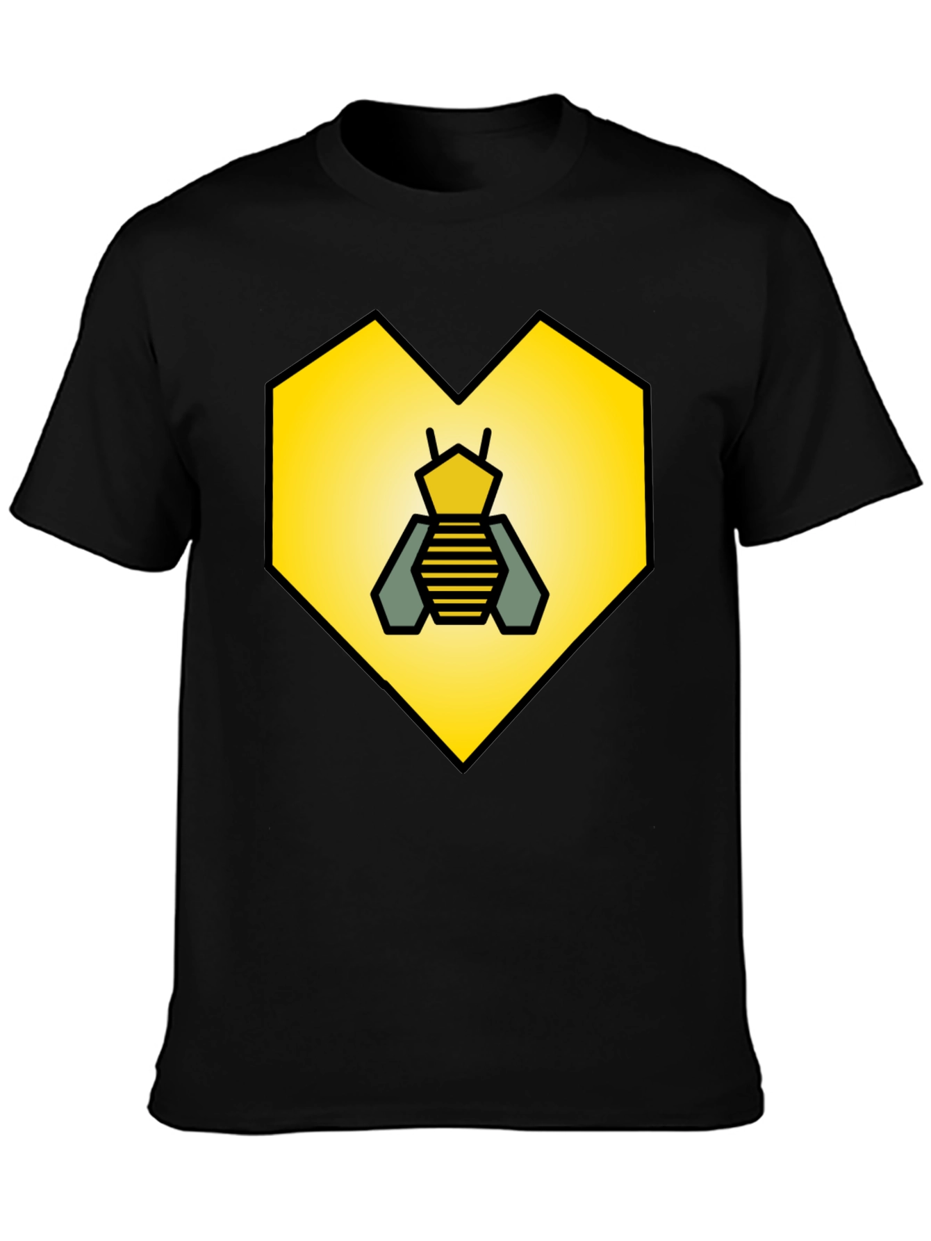 Bee Heart Graphic Tee - Black Cotton Blend Shirt