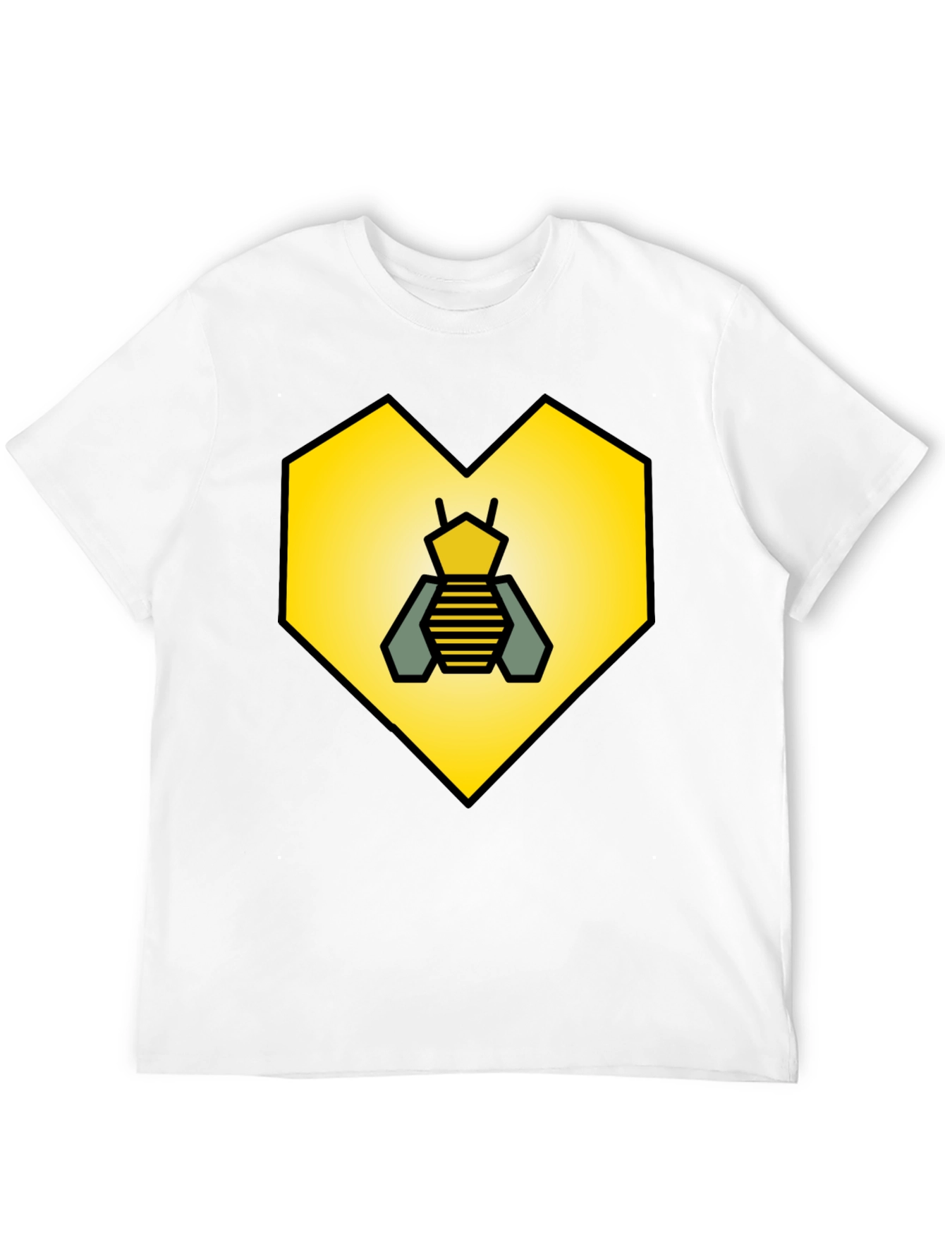 Bee Heart Graphic Tee - Black Cotton Blend Shirt