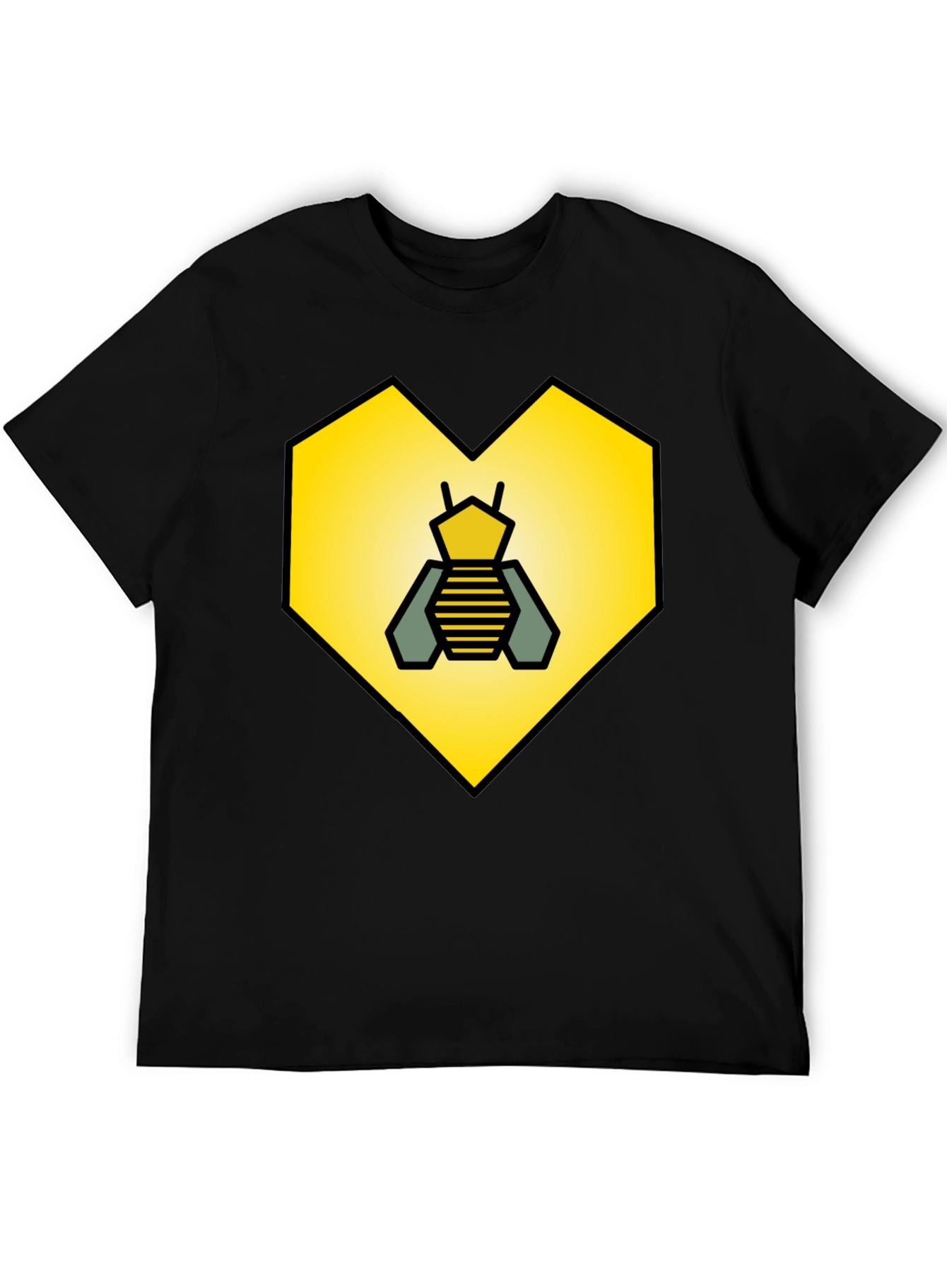 Bee Heart Graphic Tee - Black Cotton Blend Shirt