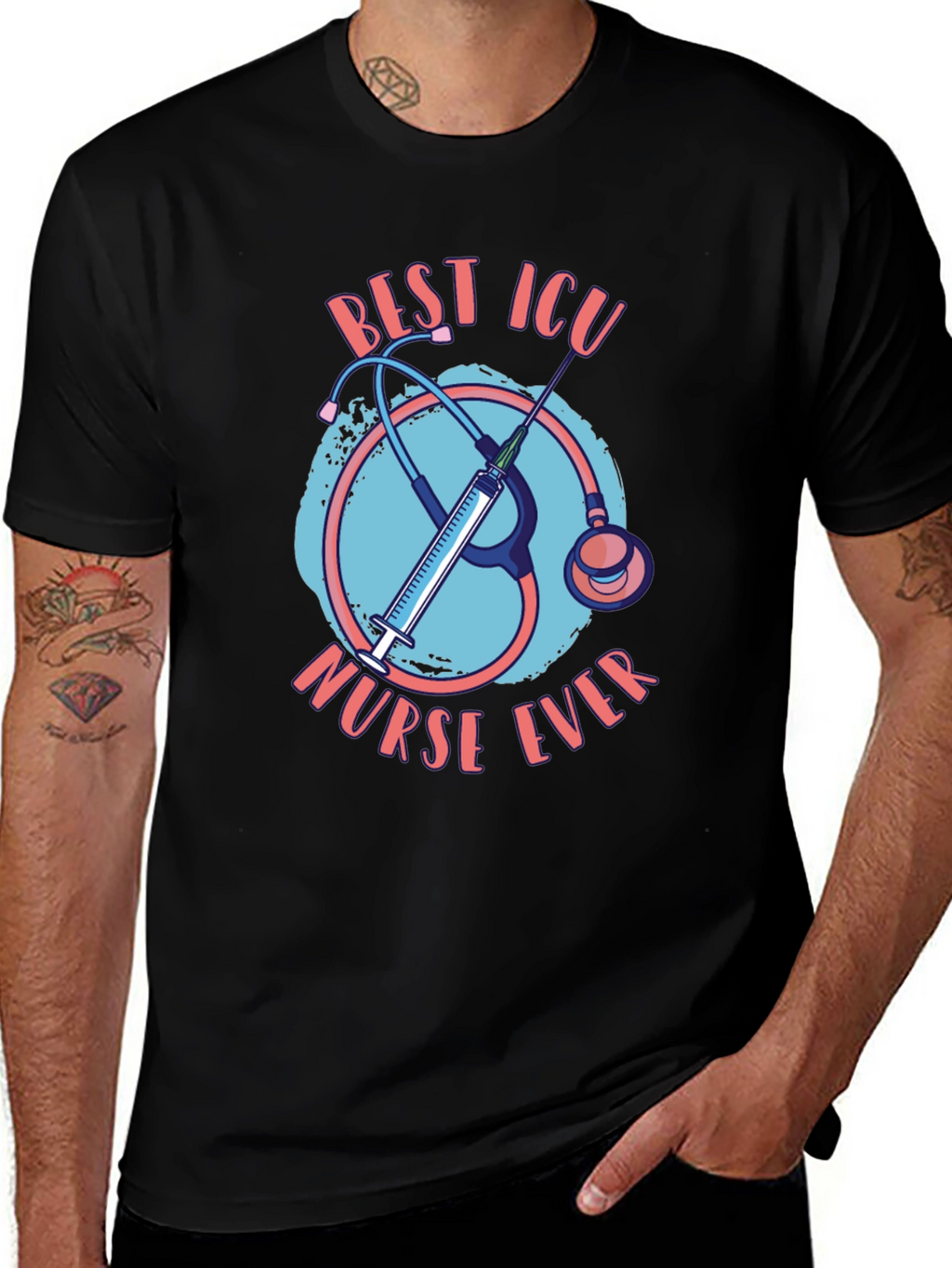 Best ICU Nurse Ever Black T-Shirt